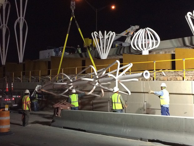 Turbine armature lifted into place, September 2014