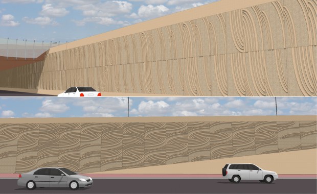 The pattern was used vertically and horizontally throughout the project