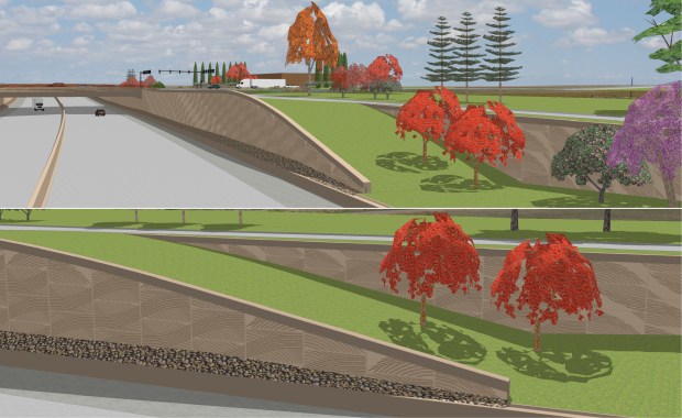 The concept of wind over prairie is expressed in the large expanse of patterned walls.