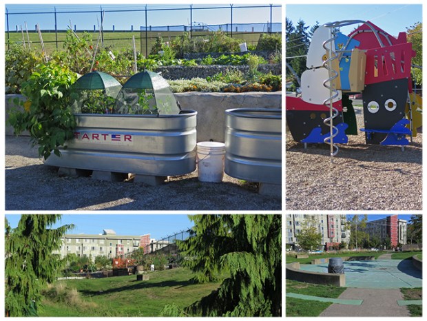 Linden Ave has places for the public to gather