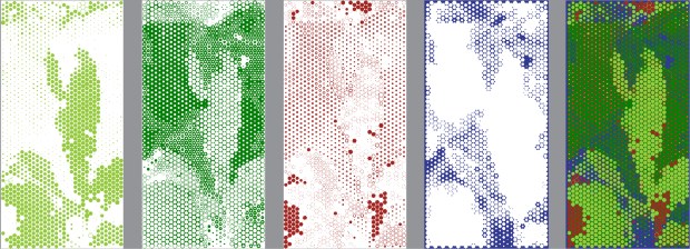 Each Acoustic Panel is composed of four pattern layers that overlap to make a whole image.